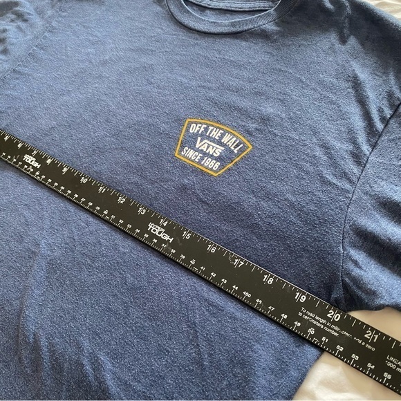 Vans short sleeve T-shirt pit to pit measurement 20 inches blue with decal - Picture 12 of 14